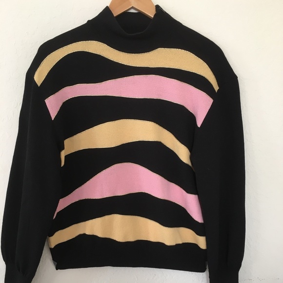 patterned mock turtleneck